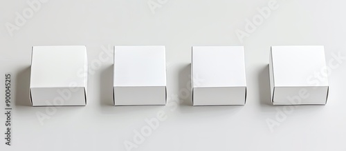 Four white packaging boxes ...