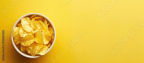 Top view of potato chips in...