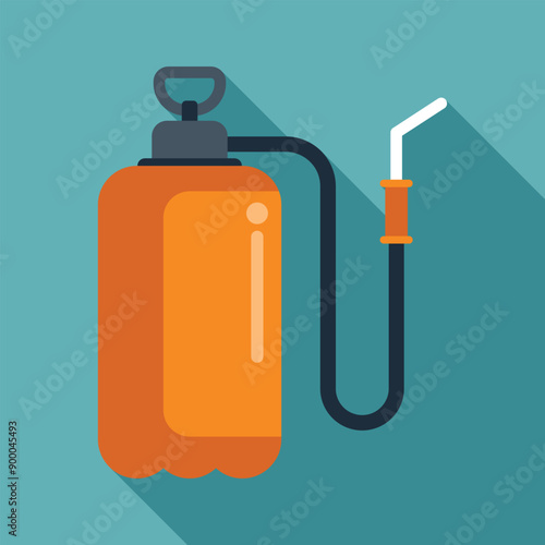 Orange garden sprayer for spraying liquid pesticides or herbicides