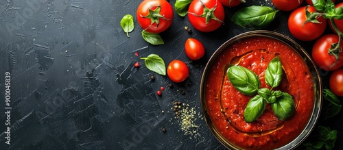 Top view of homemade tomato...