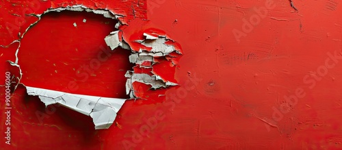 Damaged paper with a torn h...