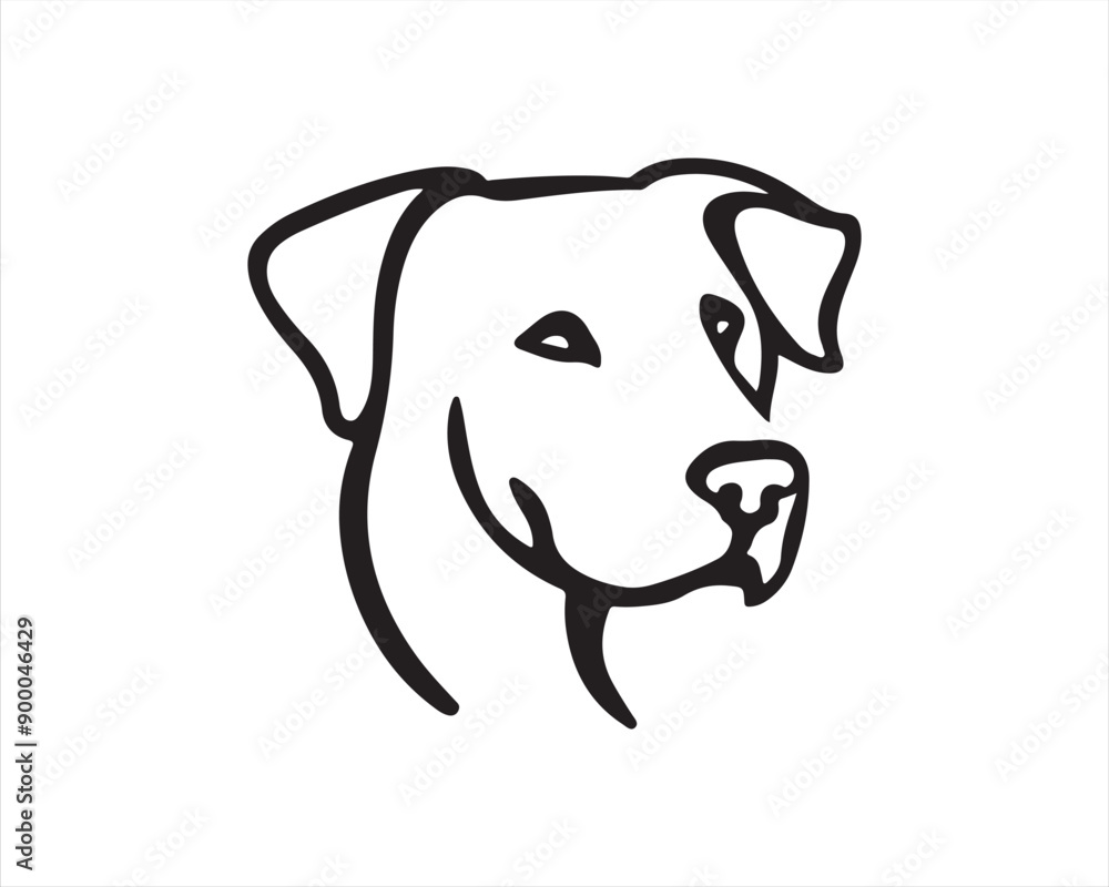 Obraz premium Dog head icon. Cartoon dog face. Vector illustration. Silhouette simple. Animal Logotype concept.Dog Logo design template.