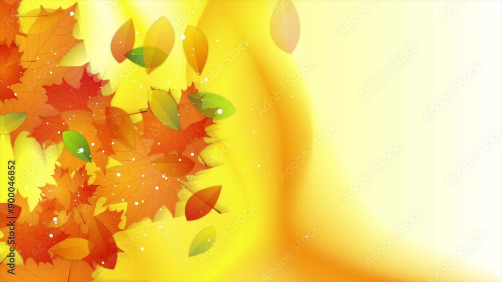 Fall Loop Background Vivid autumn fall wavy background with leaves and dots. Seamless ...