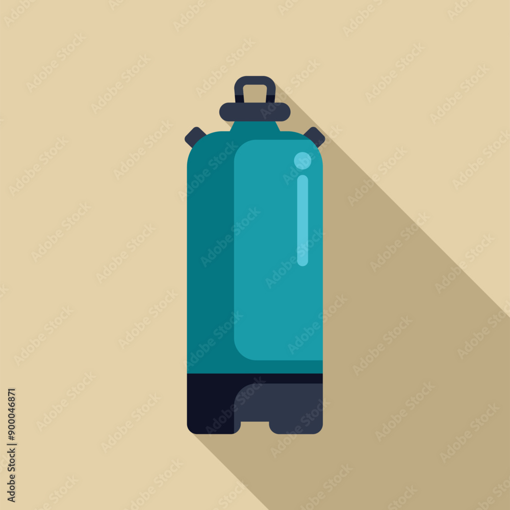 Oxygen tank with new valve and full pressure gauge, prepared for diving in the sea or ocean Oxygen tank with new valve and full pressure gauge, prepared for diving in the sea or ocean