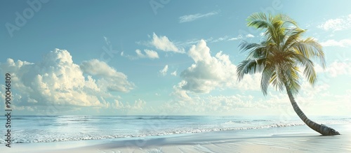 A tropical beach scene with...