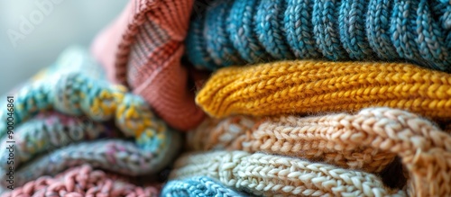 A pile of soft colorful kni...