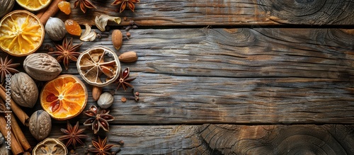 Wooden background with dry ...