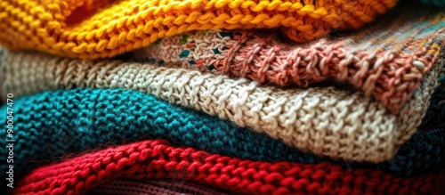 A pile of soft colorful kni...