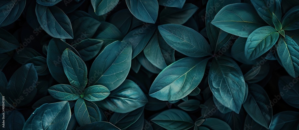Shadowy background with abstract natural leaves creates a captivating copy space image Shadowy background with abstract natural leaves creates a captivating copy space image