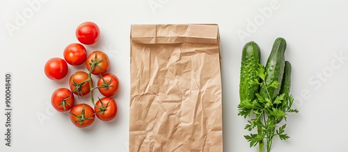 A brown paper bag filled wi...