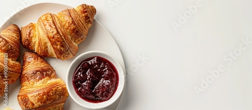 Flatlay of fresh croissants...