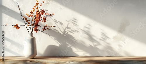 White vase with an autumn b...