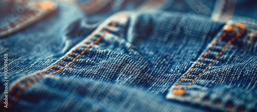 Close up blue denim jeans t...