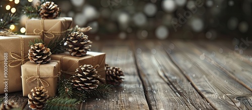Wooden background adorned w...