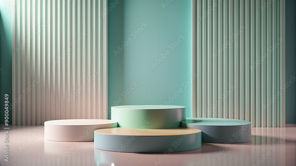 Pastel Colored Display Stand with Soft Lighting. Pastel Colored Display Stand with Soft Lighting.