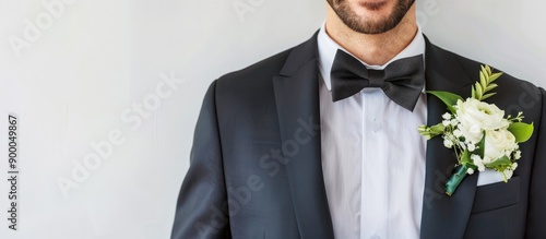 Elegantly dressed groom wit...