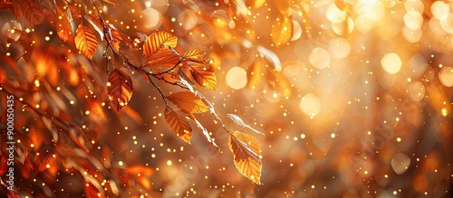 Magical forest with golden ...