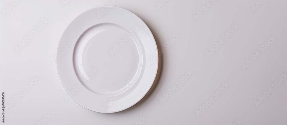 Top view of an unblemished plate on a white backdrop with copy space image Top view of an unblemished plate on a white backdrop with copy space image