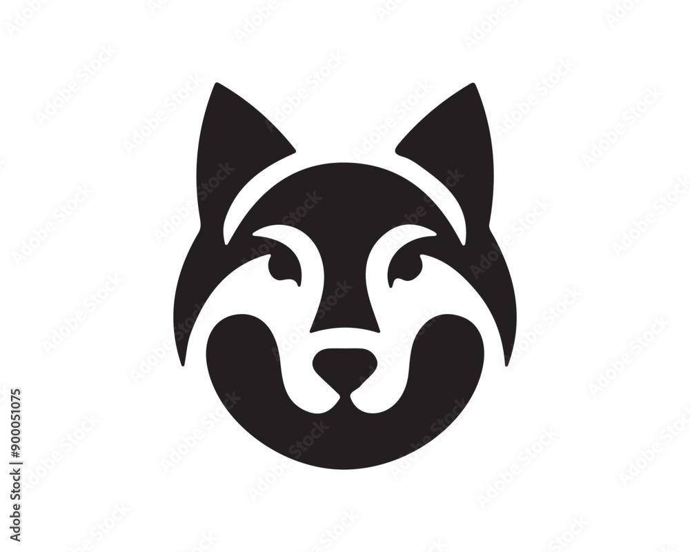 Dog logo design icon symbol vector illustration. Dog head icon symbol vector. Silhouette simple. Animal logo. Dog logo design icon symbol vector illustration. Dog head icon symbol vector. Silhouette simple. Animal logo.