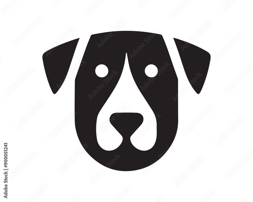 Fototapeta premium Dog logo design icon symbol vector illustration. Dog head icon symbol vector. Silhouette simple. Animal logo.