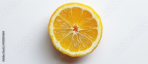 Sliced yuzu a small citrus ...