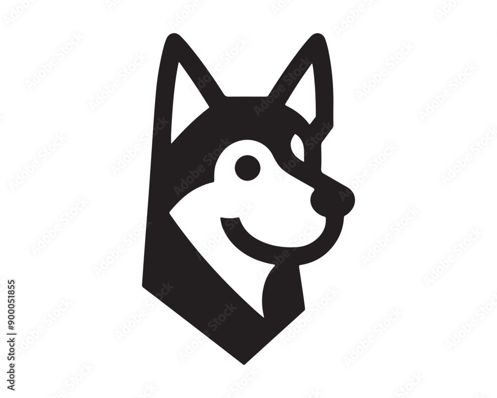 Dog logo design icon symbol vector illustration. Dog head icon symbol vector. Silhouette simple. Animal logo. Dog logo design icon symbol vector illustration. Dog head icon symbol vector. Silhouette simple. Animal logo.