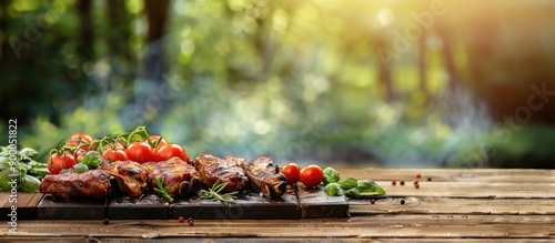 Blurry backdrop of meat for...