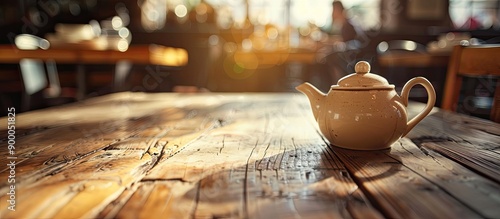 Close up of a teapot on a w...