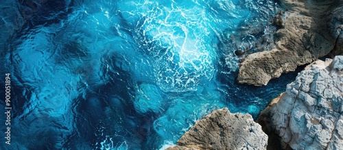 Aerial view of the ocean an...