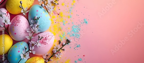 Colorful Easter eggs decora...