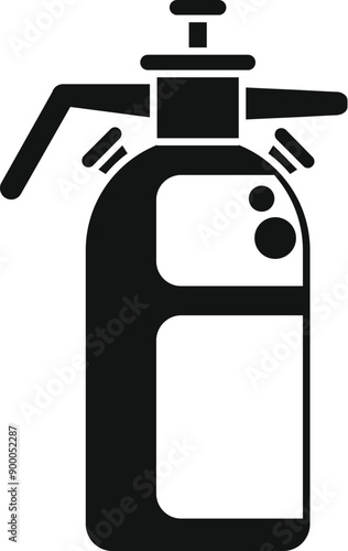 Black silhouette of a classic manual pump sprayer for gardening and household needs