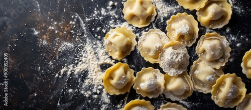 Delicious uncooked ravioli ...