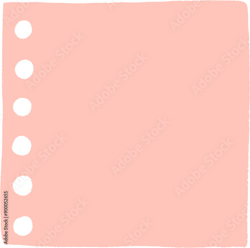 A pink sticky note with a torn edge. There are 5 bullet points drawn on the left side.
