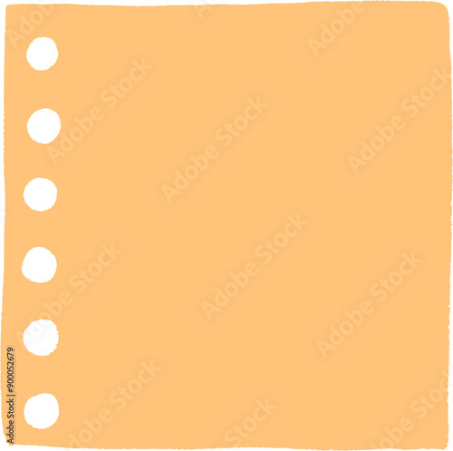 A light orange sticky note with a torn edge and five bullet points.