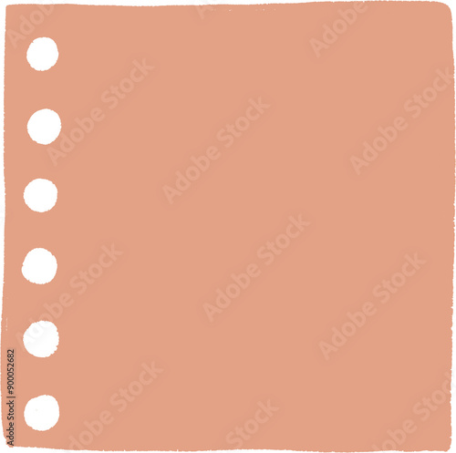 A light brown sticky note with a list of 5 white dots.