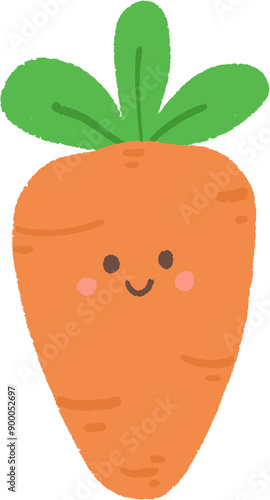 A cute carrot with a happy face.