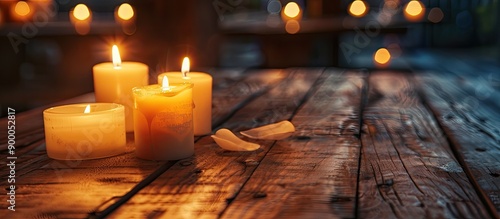 Illuminate a wooden table w...