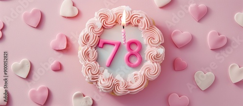Top view of a pink themed b...