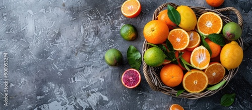 Basket filled with citrus f...