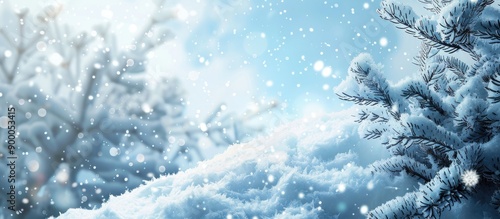Symbolic winter background with snow ideal for text or lettering with a focused copy space image