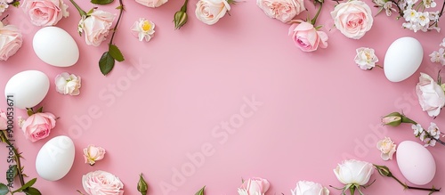 Pink background with white ...