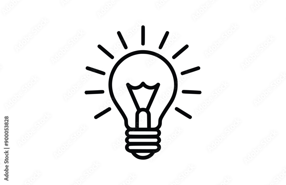 Idea black icon isolated on white background. Vector illustration. Idea black icon isolated on white background. Vector illustration.