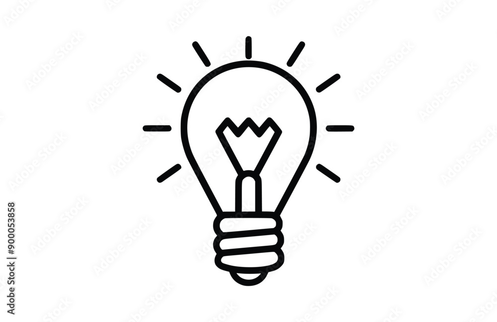 Idea black icon isolated on white background. Vector illustration. Idea black icon isolated on white background. Vector illustration.