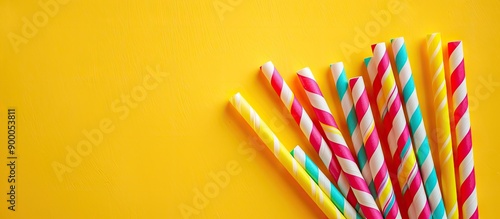Vibrant paper straws agains...