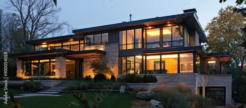 Modern home exterior featur...