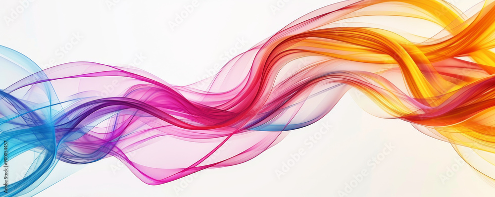 Colorful flowing abstract ribbons on a white Colorful flowing abstract ribbons on a white