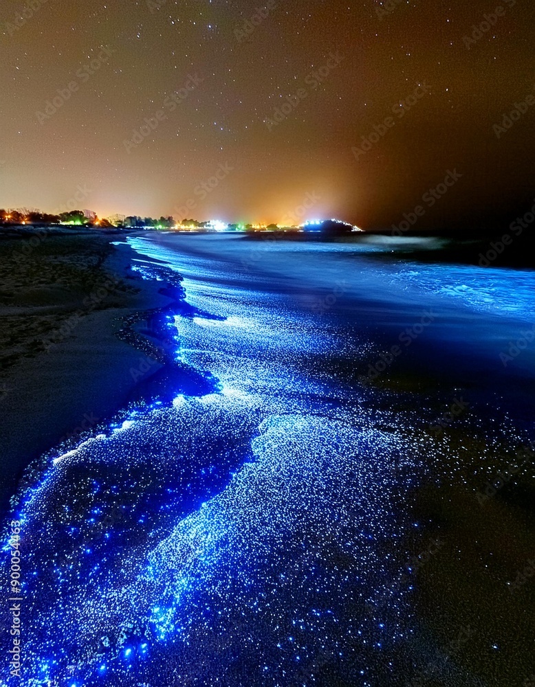 푸른 빛으로 빛나는 해변, Beach shining with blue light 푸른 빛으로 빛나는 해변, Beach shining with blue light
