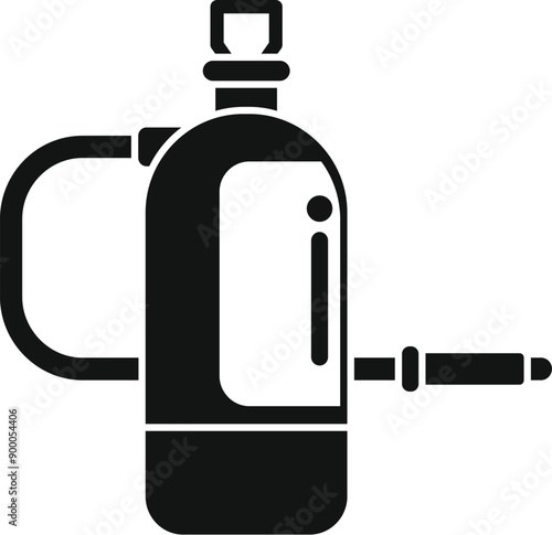Black glyph icon of a modern electronic cigarette vaporizer device for smoking
