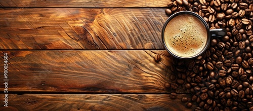 Wooden background with coff...