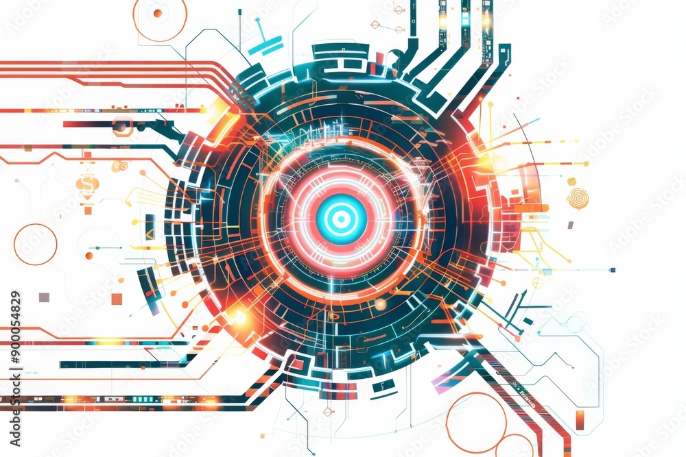 Conceptual Technology Flat Illustration created with Generative AI Conceptual Technology Flat Illustration created with Generative AI